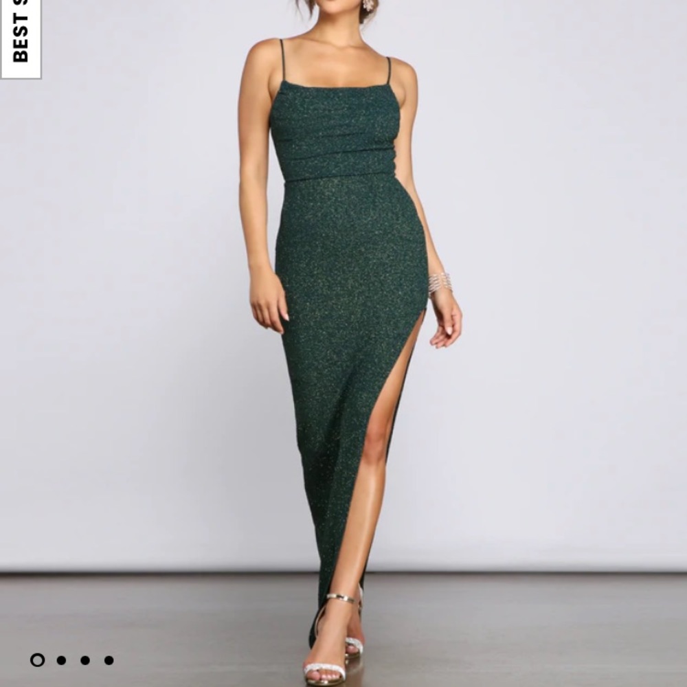 NWT Windsor, High Slit Glitzy Glitter Dress